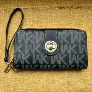 Wendy Keen Wristlet Clutch Vegan Leather Double Around‎ Wallet